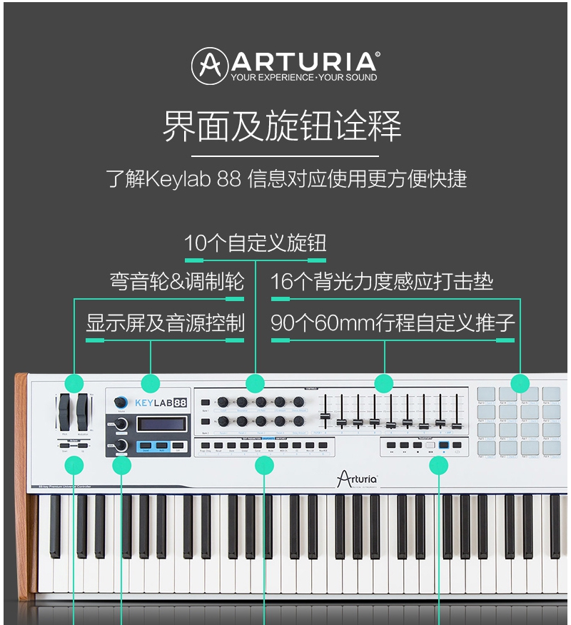 Arturia KeyLab 88 MKII 88ȫMIDIFATARش 9700Ԫ