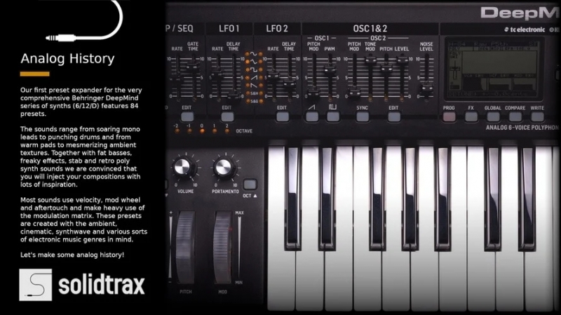 Solidtrax releases Analog History soundset for Behringer DeepMind
