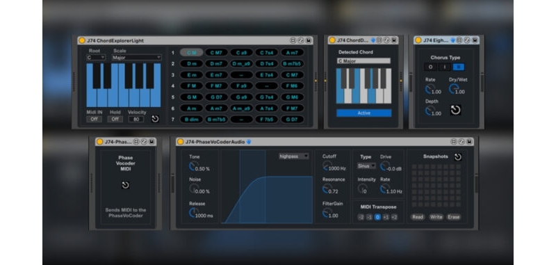 J74 FreeCode Pack, a free pack with audio & MIDI Max for Live devices