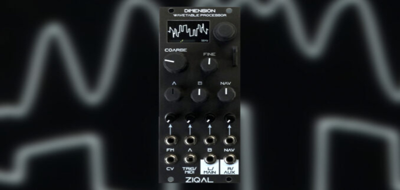 ZIQAL Dimension, polyphonic stereo wavetable oscillator module for Eurorack