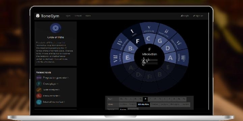 Interactive Circle Of Fifths ToneGym reveals a new online tool for musicians