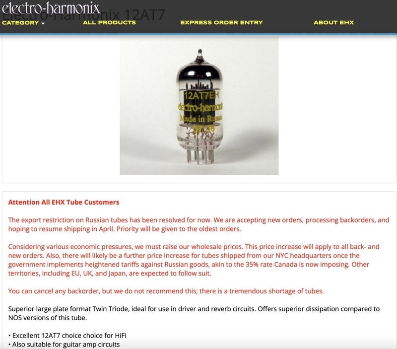 Electro-Harmonix Russian Vacuum Tubes: A Solution Found?