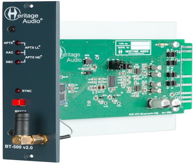 Heritage Audio announces availability of BT-500 v2.0 500-Series Bluetooth streaming module