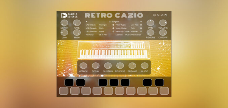 SampleScience Retro Cazio, free virtual instrument plugin with Casio MT-100 sounds