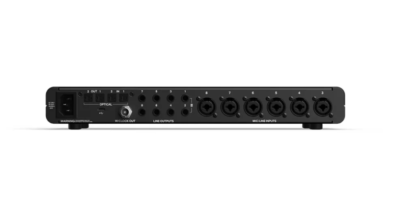 Audients smart EVO 16 audio interface features a full-colour screen that provides real-time feedback