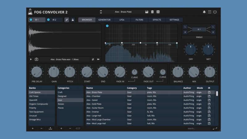 AudioThing Fog Convolver 2, new stereo convolution processor with built-in impulse generator